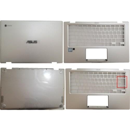 NEW Laptop LCD Back Cover/Palmrest/Bottom Case 14" Metal Computer Case For ASUS Chromebook Flip C435TA C434TA-DS588T Silver