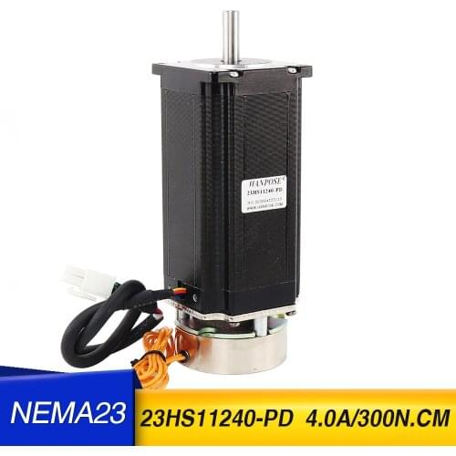 New 23hs11240 large torque 3.0nm 4.0A NEMA 23 stepper motor with holding brake two-phase four wire