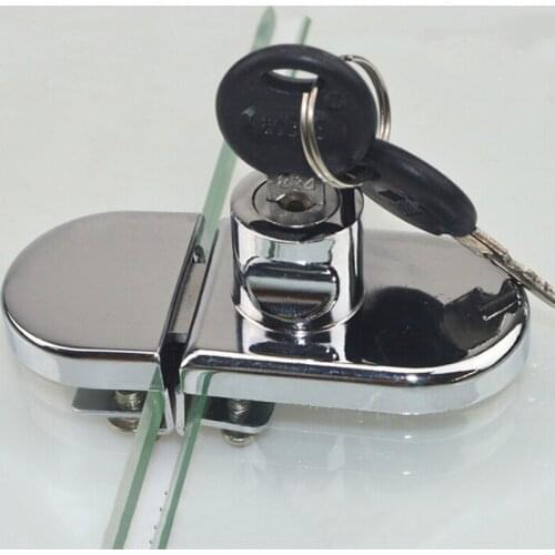 Single Double Sided Glass Cabinet Door Lock Plunger Push Safety Lock Sliding Glass Door Furniture Accessories
