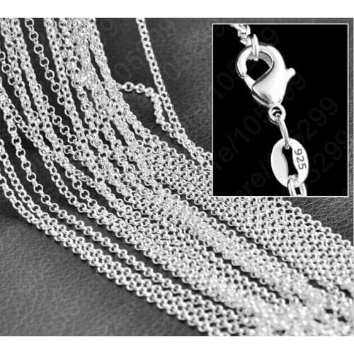 20PCS 16-30 inch 925 Silver-Plated silver pearl chain cross chain necklace wholesale