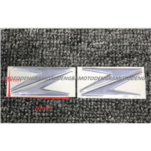 A pair 3D Chrome Z Emblem Motorcycle Sticker Fuel Tank Stickers Decals Accessory For Kawasaki Z250 Z300 Z400 Z650 Z750 Z900 Z100