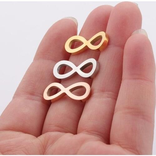 Fnixtar 20Pcs Infinity Symbol Charms Stainless Steel Connector Charms Necklace Bracelet Charms For Jewelry Making Accessories