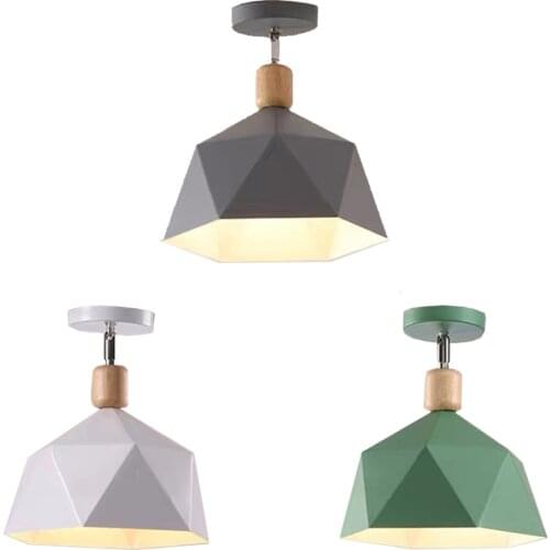 Simplicity Modern Iron Lampshade Ceiling Lights Attic Balcony Nordic Style 180 Degrees Adjustable Ceiling Lamp