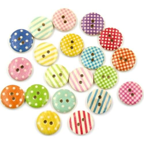DIY Sewing Buttons Clothing Round 15mm 2-holes Wooden Buttons Coat Clothes Sweater Shirt Buckle Decoration Button 100pcs/lot