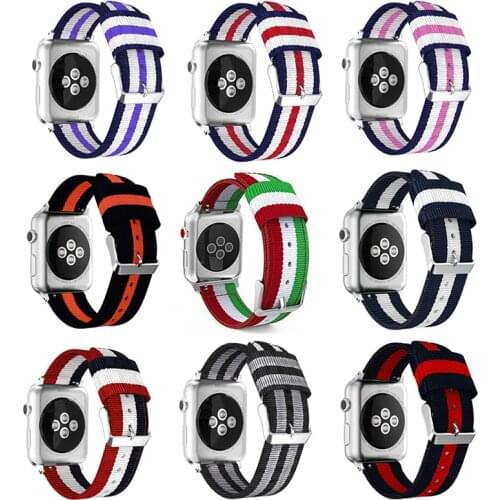 Nylon Strap For Apple Watch band 44mm 40mm 42mm 38mm Smartwatch Watchband Belt Sport Loop Bracelet iWatch Series 5 SE 6 4 3 2 1