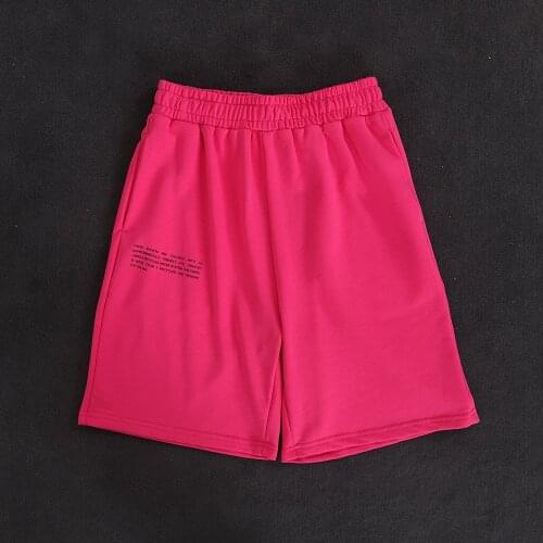 Summer New Solid Baggy Sports Sweatpants Women 100%Cotton Elastic Waist Drawstring Joggers Letter Print Knee Length Casual Pants