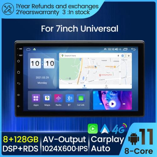 Voice control Android 10 7 inch 2Din Universal Car Radio GPS Multimedia Unit Player For VW Nissan Kia with wifi 4G lte BT