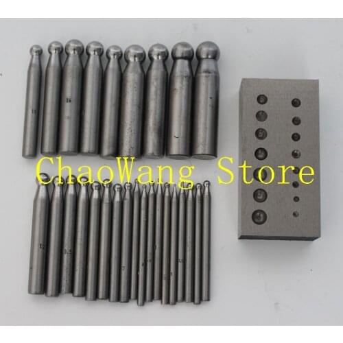 Jewelry tools Dapping Punch & Block Set 27PCS/set