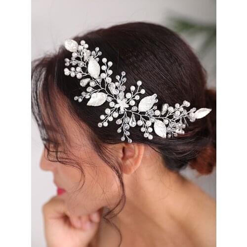 New Fashion Wedding Headpieces Silver Headwear Vintage Leaves Headdress party for women hair jewelry Fashion bridal hair band