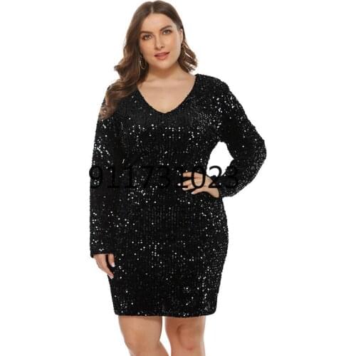 Summer Womens Dress Elegant Sexy V Neck Sequin Party Club Dress Casual Plus Size Bodycon Dresses Evening Wedding Outfits 5XL