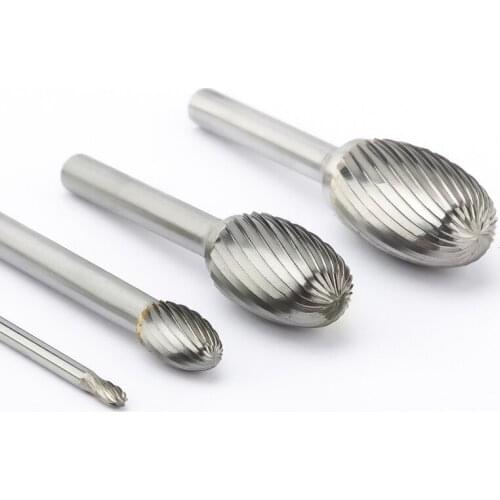 Noreturn 1pcs Rotary file E Shape The Oval Shape Single Slot File Carbide material Carbide Milling Cutter Size3-16mm