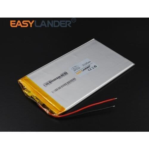 2.9x70x125mm 3.7V 3100mAh Rechargeable li-Polymer Li-ion Battery For Bluetooth Notebook Tablet PC electronics safety lamp2970125