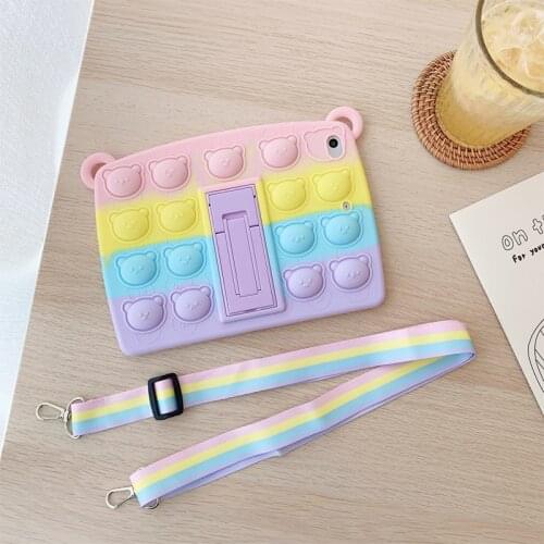 Relive Stress Case for IPad10.2 9.7 2018 2020 Pro 11 Mini Air 2 3 4 5 10.9 6th 7th 8th Fidget Toys Tablet Stand Cover with Strap