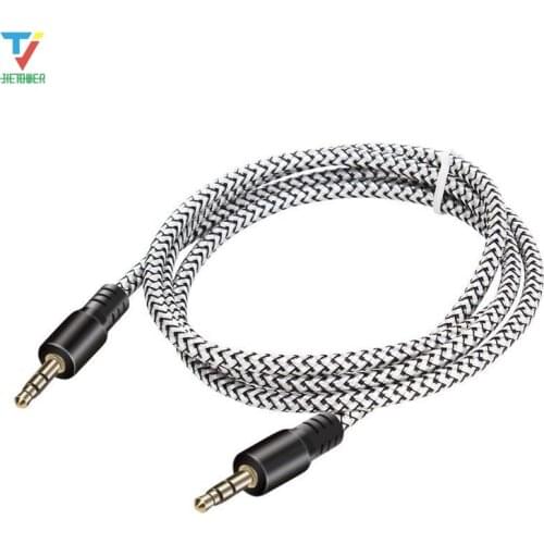 500pcs/lot Jack 3.5mm Audio Cable Dragon weave Nylon Braid AUX Cable 1M Headphone Extension Code for Phone Car Headset Speaker