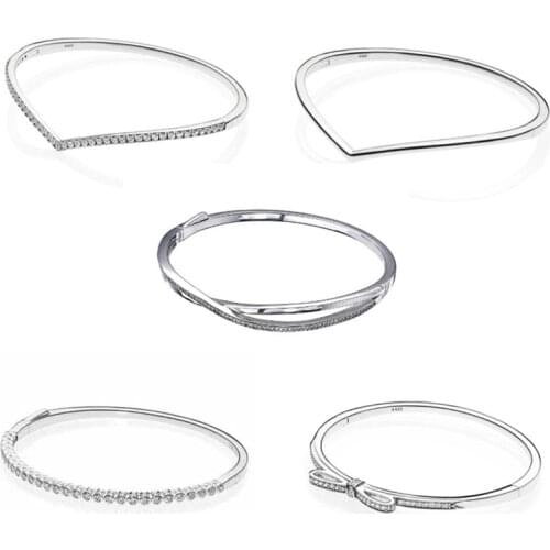 Sparkling Alluring Brilliant With Row Shimmering Wish With Crystal Pandora Bracelet 925 Sterling Silver Bead Charms