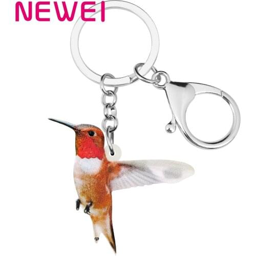 Newei Acrylic Cute Hummingbird Bird Keychains Aesthetic Long Animal Keyring Jewelry For Women Kid Friends Trendy Gift Bag Charms
