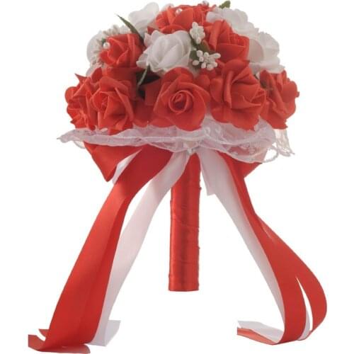 European and American PE lace bride holding bouquet wedding wedding bridesmaid simulation wedding holding flowers