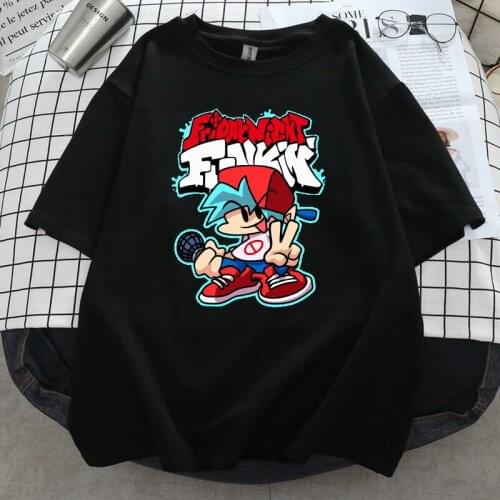 2021 Anime Friday Night Funkin T Shirts Men Women Streetwear Boyfriend Cotton Tops Tees Summer Short Sleeves Graphic Tops