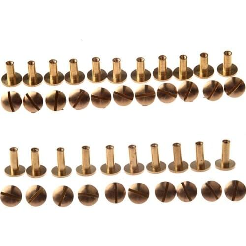 GTBL 20x Arc Solid Brass Button Stud Screw Nail Screw Back Leather Rivet Belt 10mm & 12mm