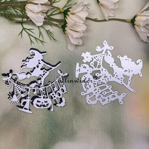 Halloween witch decoration Metal Cutting Dies Stencils For DIY Scrapbooking Decorative Embossing Handcraft Die Cutting Template