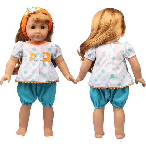 2021 New Pattern Clothes Round Neck Flower Three Piece Suit Fit 18 Inch American&43cm Baby New Born Doll Clothes Accessories