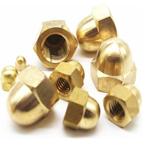 Acorn Nuts Brass M3 M4 M5 M6 M8 M10 M12 M14 M16 Cap Hex Nuts Decorative Dome Head Cover Semicircle