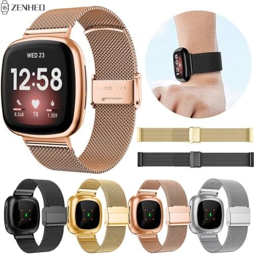 Milanese Bracelet Strap For Fitbit Versa 3 Smart Watch Band Replacement Stainless Steel Watchband For Fitbit Sense Wristband