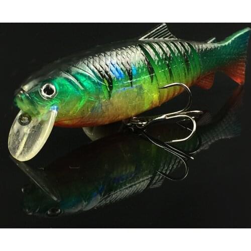 Multi Section Soft Tail Fishing Lure Minnow Hard Fishbody Artificial Lures Bait 10.5cm/19g 1 Piece Sale