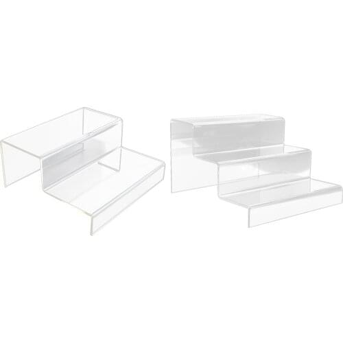 Layers Acrylic Ladder Display Stand Transparent Durable Shoes Showing Shelf Home Decoration Storage Stand great