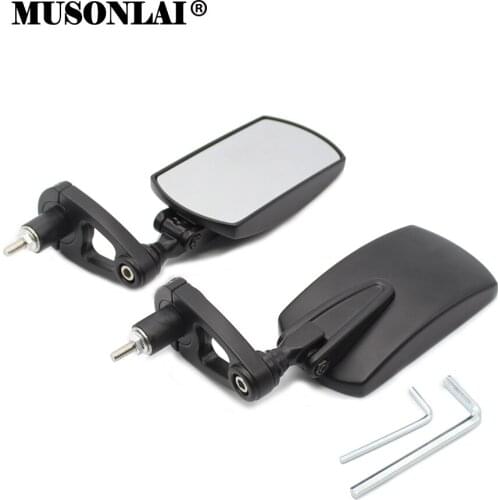 Motorcycle Bike Cafe Racer Side Mirrors 7/8'' 22mm Handlebar Bar End Mirror Rectangle Rearview Mirrors Motorbike Accessories