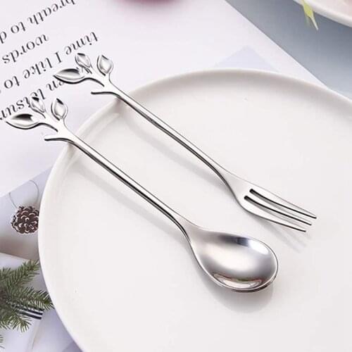 Stainless Steel Leaf Creative Cake Fruit Set Tasting Dessert