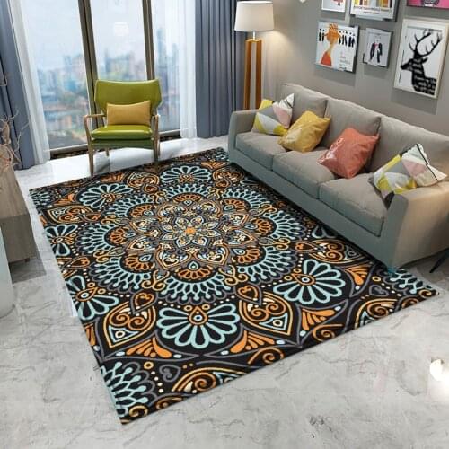 Alfombra Nonslip Mandala Style Colorful Floral Pattern Rug Floor Mat Bathroom Living Room Bedroom Carpet Decor Rugs tapis salon