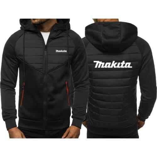 Fashion New Makita Logo 2021 Printing Hoody Spliced Jacket Coat Printed Men Hoodies Casual Coat Hooded Fleece Zipper Streetwear