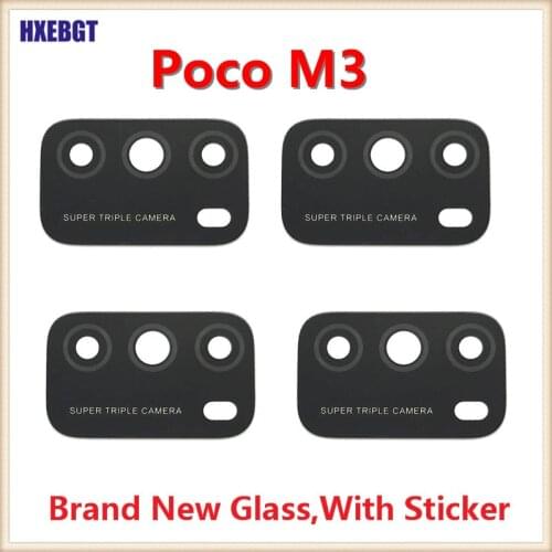 Brand New Camera Lens Glass For Xiaomi Poco M3 M2010J19CG With Adhesive Glue Sticker Back Camera Glass Lens Mobile Phone Parts