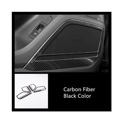 Stainless Steel Air Conditioner Vents Cover Trim For Audi A6 C8 2019 Carbon Fiber Color Door Audio Speaker Frame Decoration