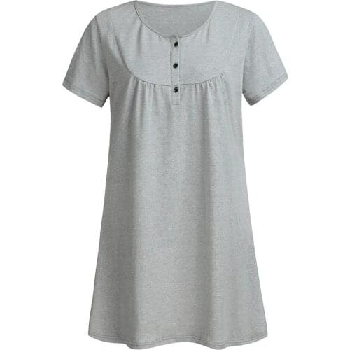 Women maternity dresses Pregnant Women Maternity Short Sleeve Button Nursing Nightdress Breastfeeding Dress pregnancy dress