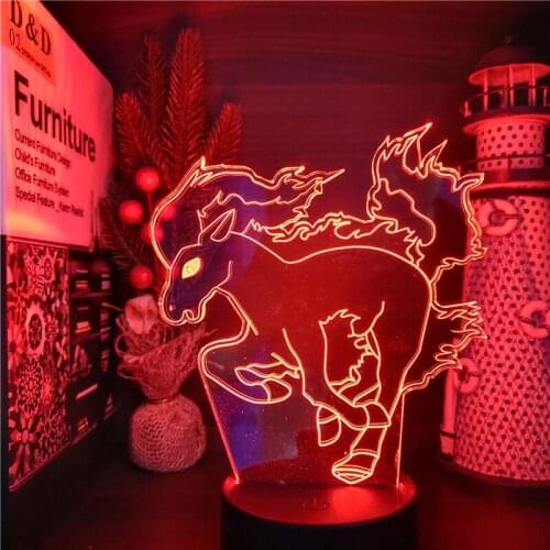 Pokemon Ponyta 3D Night Light Home Decoration Lighting Lampara LED Lamp Bedside Decor Table Desk Lights Takara Tomy Lights Gifts