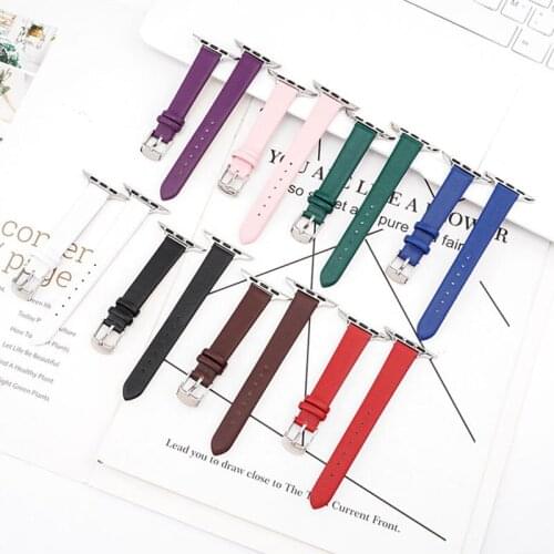 BEAFIRY Watchband for Apple Watch Band 40mm 44mm 38mm 42mm Leather Strap for iwatch 6 5 4 3 2 1 for Women Brown Black Belt