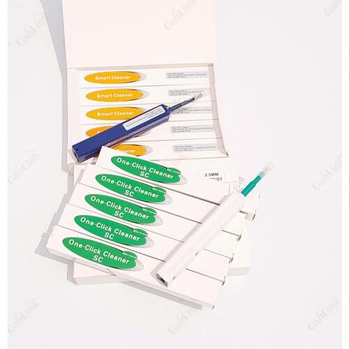 5PCS One-Click Fiber Optic Connector Cleaner Pen 800 times for SC ST FC 2.5mm and LC 1.25mm Adapters Universal Cleaner tool