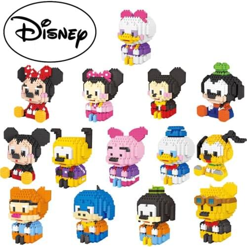 Disney series Mickey Minnie Donald Duck cartoon character diamond small building block model puzzle assembled children toy gift