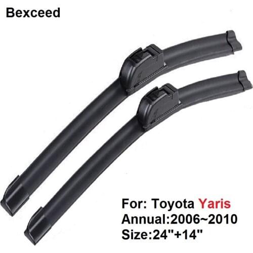 Wiper Blade For Toyota Yaris 24"+14" Bexceed of Car Windshield Flat Windscreen 2006~2010