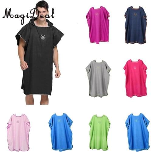 Foldable Adult Surf Beach Poncho Wetsuit Changing Robe - Quick Dry & Water Absorbent Water Sports Swimming Kayak Jetski Colorful