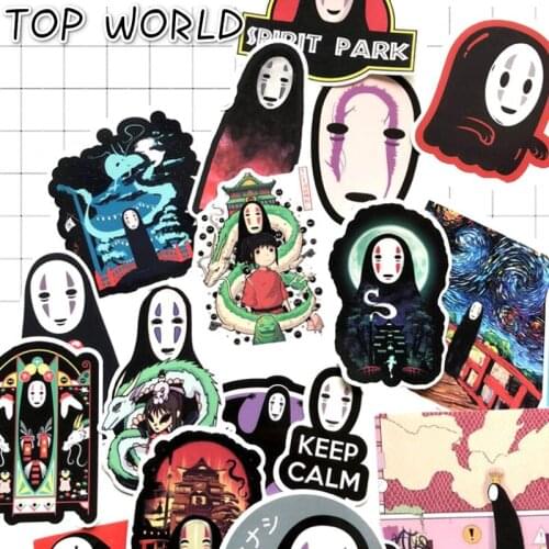 10/40pcs/pack Cute Spirited Away No Face Men Anime Sticker For Mobile Phone Laptop Luggage Guitar Case Skateboard Stickers