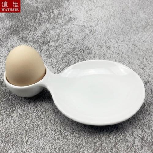 High Quality Super White Porcelain Egg Breakfast Plate Hotel Home Using Snacks Sauce Dish French Fries Tomato Flavor Platter