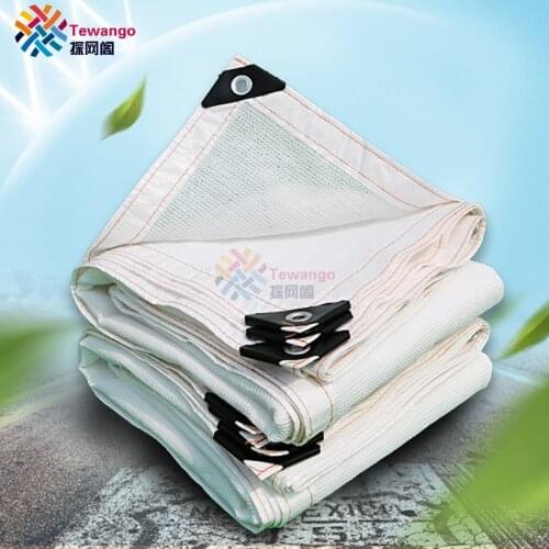 Tewango Brand Sun Shade Net Garden Sunscreen Breathable Square HDPE Cream White UV Protection 90% Reinforcing Edge 160GSM