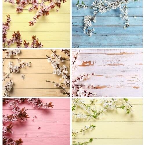 Vinyl Custom Flower and wood Planks Photography Backdrops Prop Christmas Day theme Photographic Background Cloth 21710CHM-009