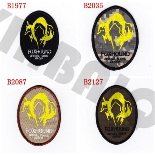 Embroidered Patch MGS FOX HOUND Special Force Group Ghost Hook On Back