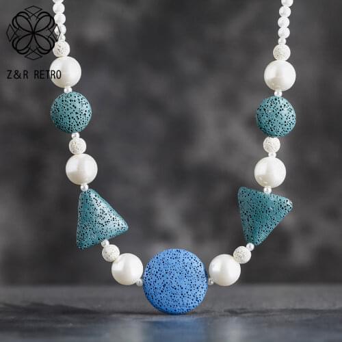 Nature Stone Long Necklace Jewerly For Women Handmade Color Beads Decoration Suspension Chain Pendant Neck Choker Wholesale 2021