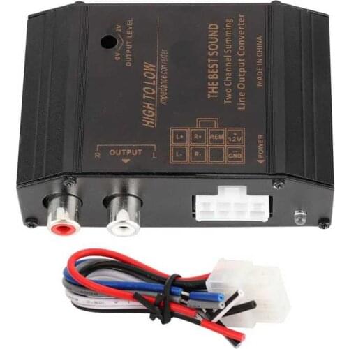 12V Car Audio Speaker High to Low Level Converter Adapter Connector RCA Port Anti-Interference