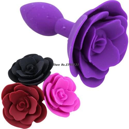 4 Colors Soft Silicone Rose Anal Plug Flowers Anal Toys Sex Toys For Man/Woman Anal Masturbator Butt plug Massager Adults Games